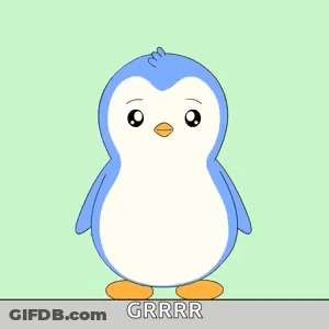 Penguin With Star On Head Screaming Grrr GIF