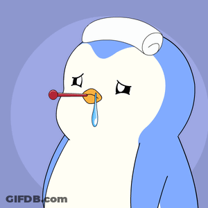 Penguin With Thermometer In Beak GIF