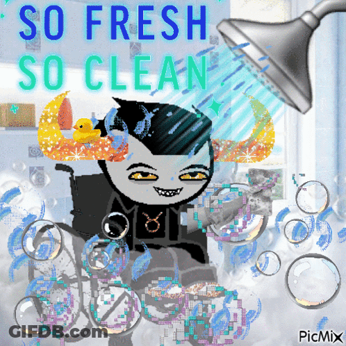 Penguin With Towel On Head At Bathtub GIF