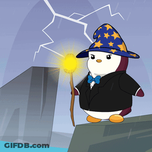 Penguin With Wizard Hat And Magic Wand GIF