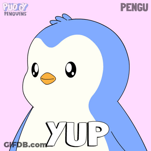 Penguin With Yup On Chest GIF