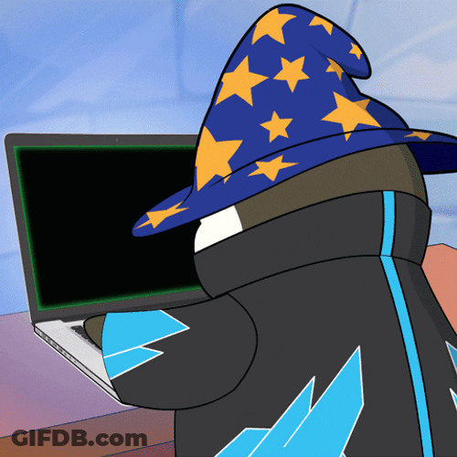 Penguin Wizard Coding GIF