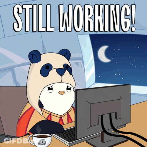 Penguin Work Monday Overtime GIF