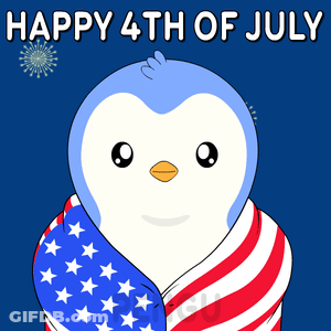 Penguin Wrapped In American Flag Happy 4Th Of July GIF