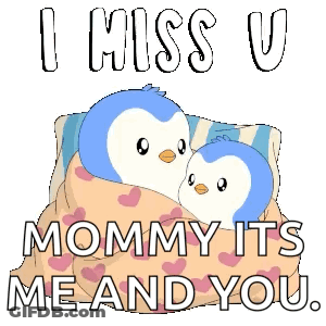 Penguin Wrapped In Blanket Saying I Miss U Mommy GIF
