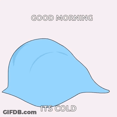Penguin Wrapped In Blue Blanket Saying Good Morning It's Cold GIF