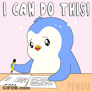 Penguin Writing I Can Do This GIF
