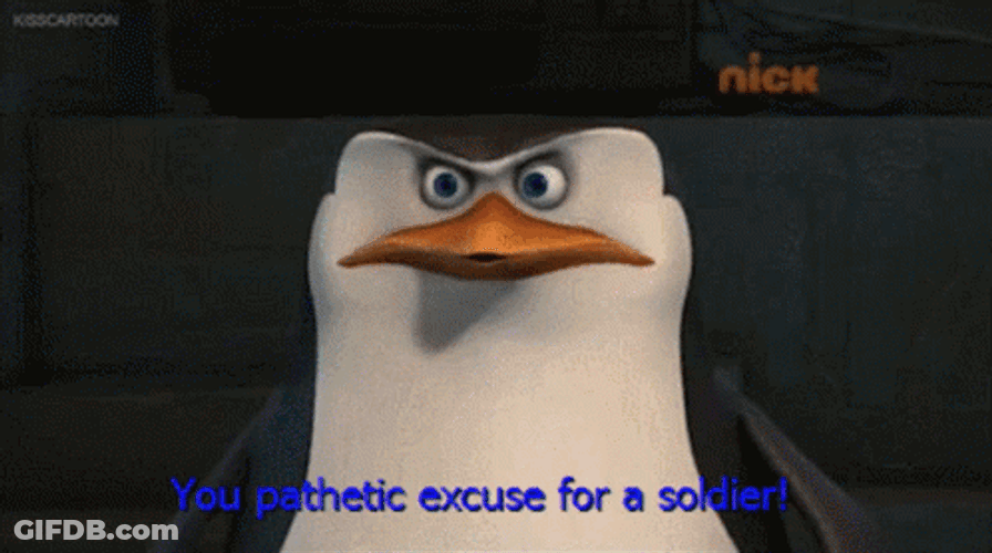 Penguin You Pathetic Excuse For A Soldier GIF