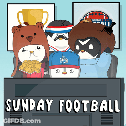 Penguins And Friends Football Sunday GIF