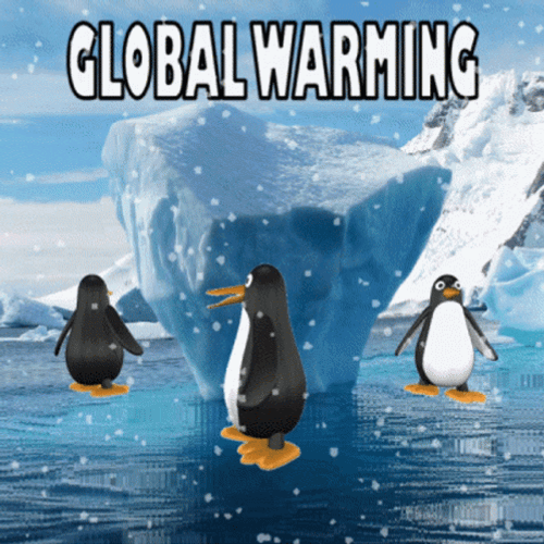 Penguins And Melted Glacier Global Warming GIF