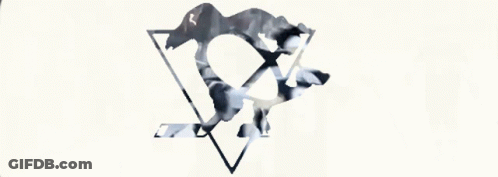 Penguins Hockey Team Logo In Triangle GIF