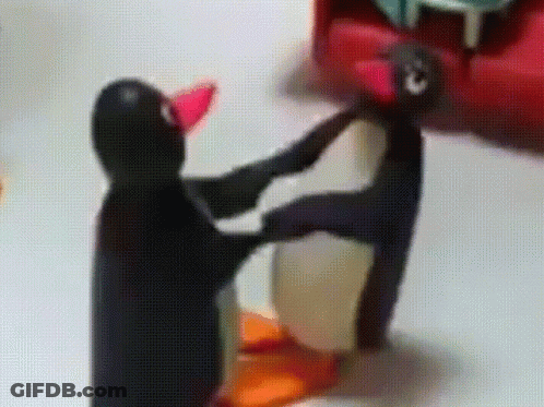 Penguins Holding Hands GIF