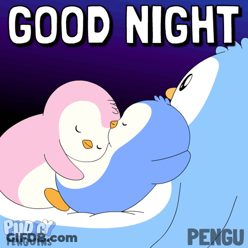 Penguins Hugging Saying Good Night GIF