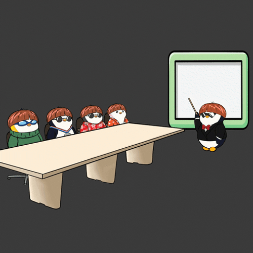 Penguins Learning In A Classroom GIF