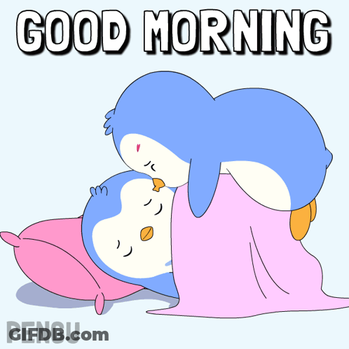 Penguins Lying Together Good Morning GIF