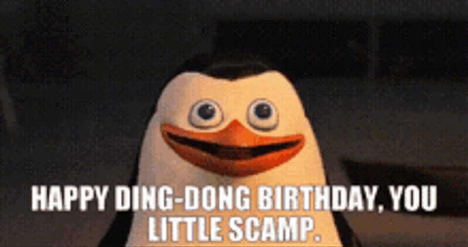 Penguins Of Madagascar Happy Birthday Coin Gift Hug GIF