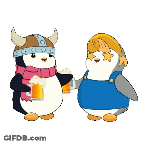 Penguins Party Drink Bevo GIF