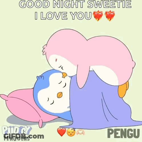 Penguins Saying Good Night Sweetie I Love You GIF