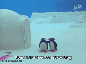 Penguins Standing Together Kom Vi Drar Hem Och Röker Brajj GIF