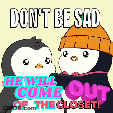 Penguins With Don T Be Sad Message GIF