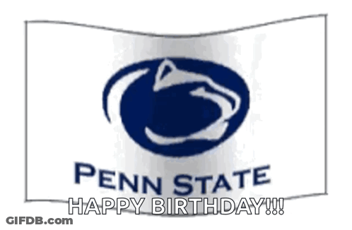 Penn State Flag Waving Happy Birthday GIF