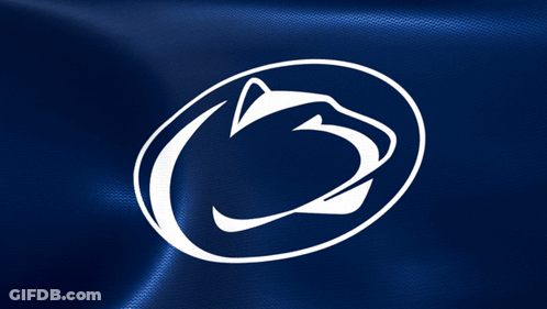Penn State University Logo On Blue Cloth GIF