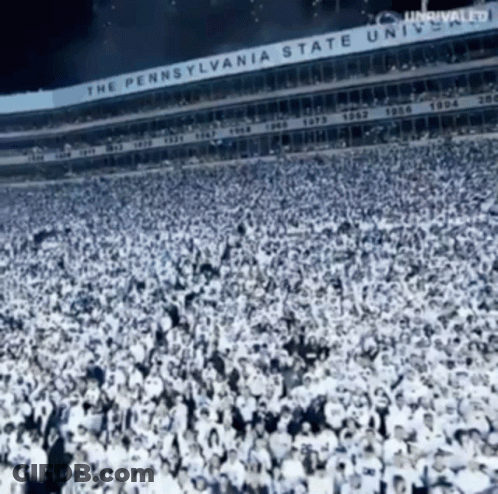 Pennsylvania State University Stadium Filled With Fans GIF