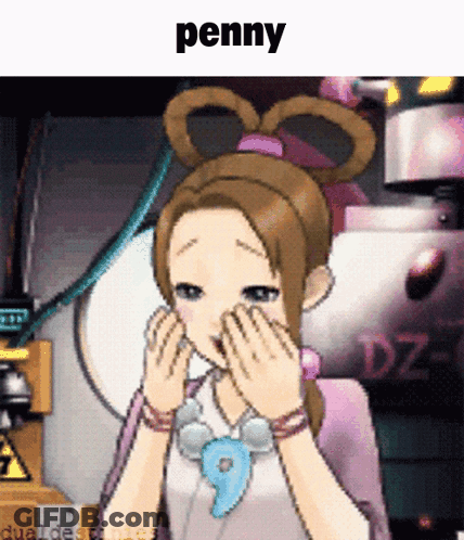 Penny Covering Face With Hands From Video Game GIF