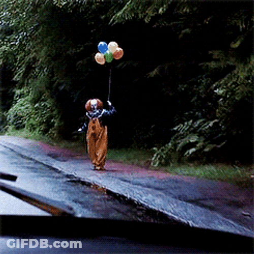Pennywise Clown On Bus Stop GIF