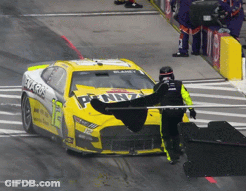Pennzoil Race Car Driven By Man GIF