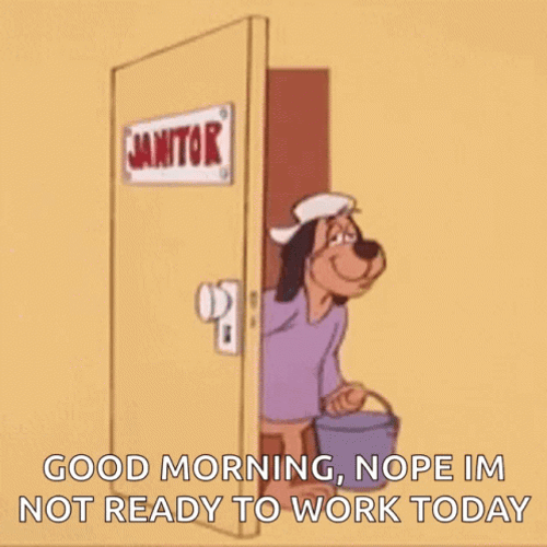 Penry Janitor Good Morning Work Head Shake GIF