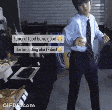 People Around Table With Food And Hilariousgifs.com Sign GIF
