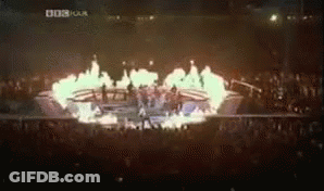 People At Flaming Stage BBC Tour GIF