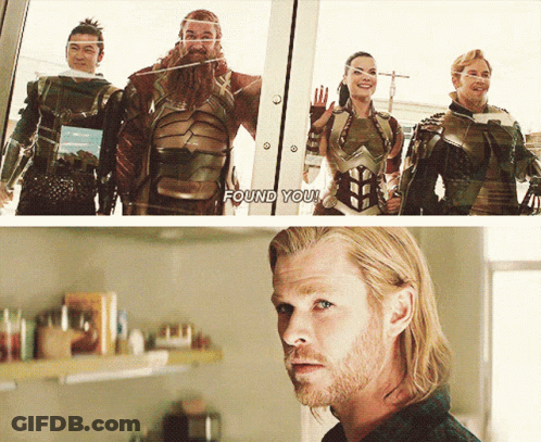 People At Glass Door Saying Found You GIF