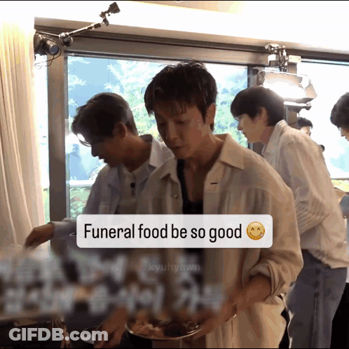 People At Table Funeral Food Be So Good GIF