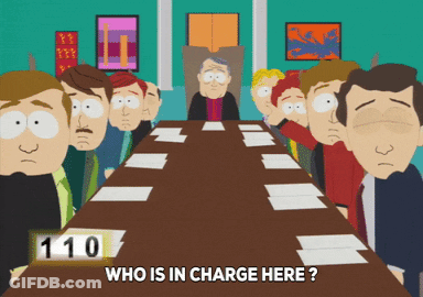 People At Table Saying 110 Who Is In Charge Here GIF