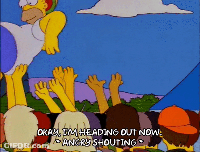 People Carried Homer Simpsons Head Out GIF