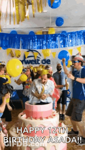 People Celebrating 12Th Birthday With Cake GIF