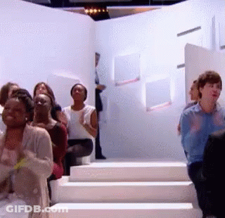 People Clapping On Stairs GIF
