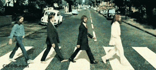 People Crossing Street At Pedestrian Crossing GIF