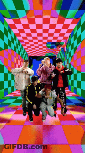 People Dancing In Colorful Room GIF