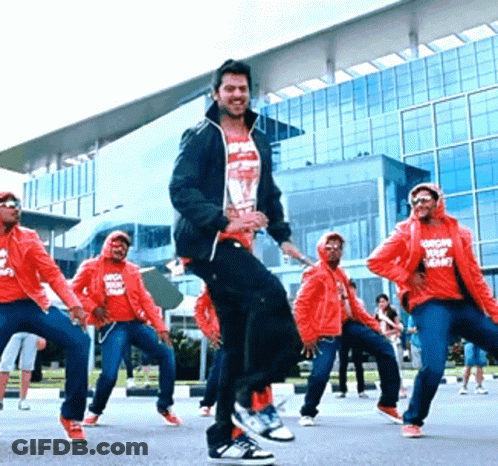 People Dancing In Front Of Building GIF