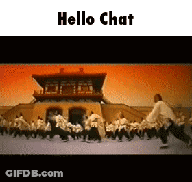 People Dancing In Front Of Building Saying Hello Chat GIF