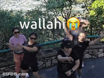 People Dancing In Front Of Stone Wall Wallahi GIF