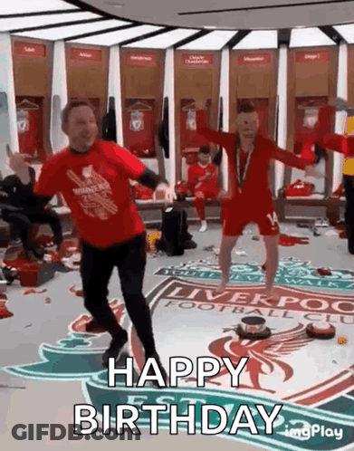 People Dancing In Locker Room Happy Birthday GIF