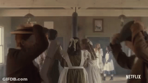People Dancing In Room With Netflix GIF