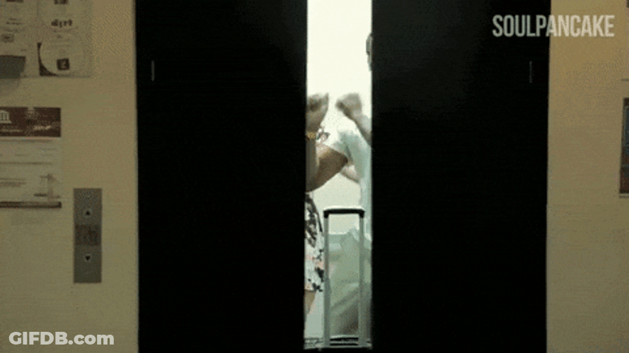 People Dancing Inside Elevator GIF