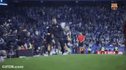 People Dancing On Soccer Field GIF