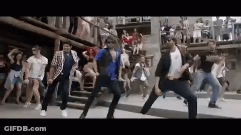 People Dancing On Street Before Crowd GIF