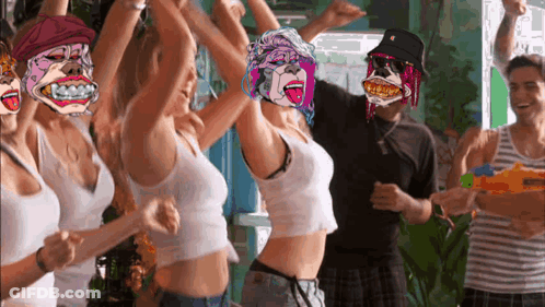 People Dancing With Arms Up GIF